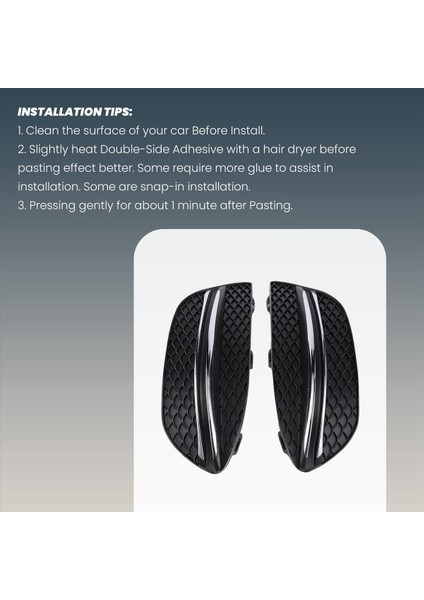 Ön Tampon Izgara Sis Lambası Kapağı ve Mercedes-Benz C Sınıfı W205 C180 C200 C250 205885123 2058551123 (Yurt Dışından) modelleri