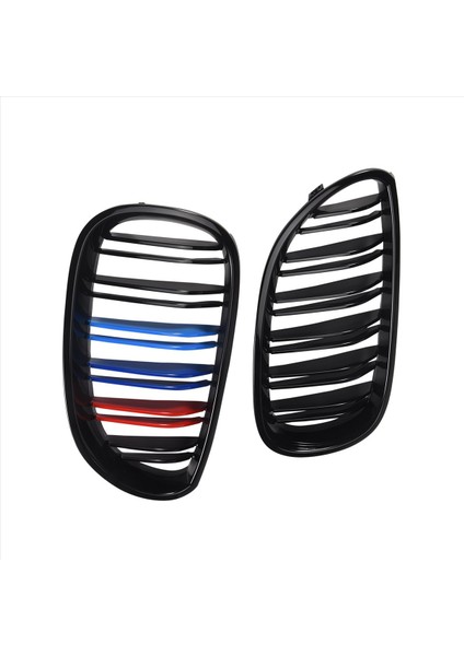 Araba Parlatıcı Siyah Ön Kaput Böbrek Çift Hat Izgara Mesh Sport Racing Izgaraları Bmw E60 E61 5 Serisi M5 04-09 M Stil (Yurt Dışından) modelleri