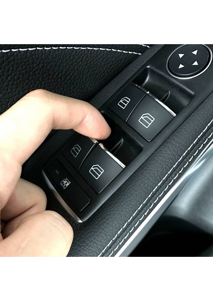 Mercedes Için 2x Benz ml Gl W166 X166 C W204 E W212 Glk X204 Sınıf Kapı Asansör Düğmesi Çıkartmaları Abs Krom Trim Aksesuarları (Yurt Dışından) fiyatları