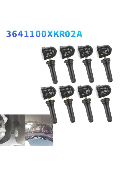 8pcs Araba Tpms Sensörü 3641100XKR02A Haval F5 F7 H6 H4 H7L Greatwall P8 Vv5 Vv6 Vv7 17-20 433MHZ Lastik Basınç Sensörleri (Yurt Dışından) fiyatları