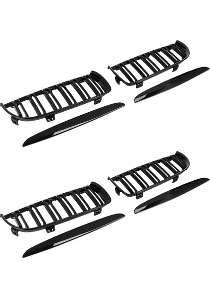Bmw E90 E91 2005-2008 Için 2x Çift Slat Spor Böbrek Izgara Siyahı (Yurt Dışından)