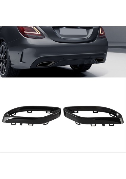 Mercedes-Benz C-Class W205 2013-2019 Için Araba Siyah Kuyruk Dekorasyon Çerçevesi Kuyruk Kuyruğu Dekorasyon Çerçevesi (Yurt Dışından) indirimleri