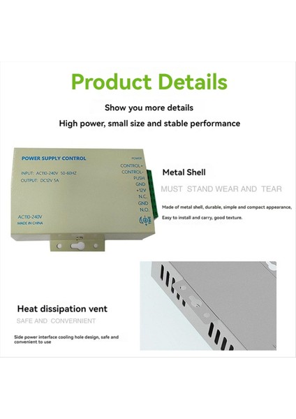 DC12V 5A Kapı Erişim Kontrol Sistemi Switch Güç Kaynağı Ac 110-240V Kilit Yüz Erişim Kontrol Sistemi (Yurt Dışından) modelleri