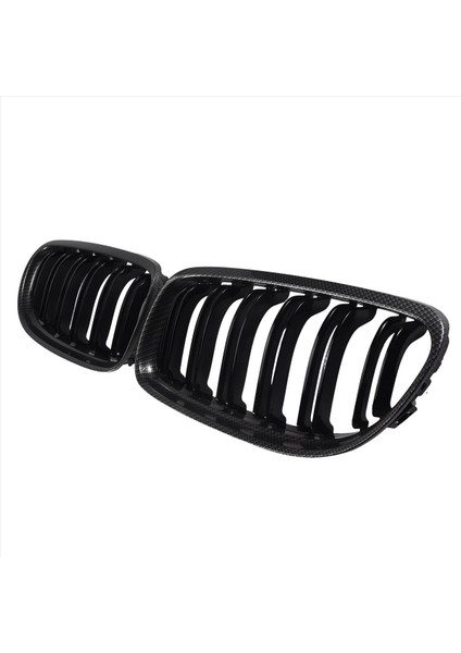 Araba Karbon Fiber Parlak Siyah Çift Çift Çift Ön Böbrek Izgara For-Bmw E90 E91 Lcı 3 Serisi 2009-2011 (Yurt Dışından) fiyatları