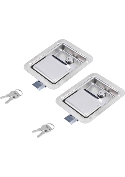 Donanım 2 Paket Paslanmaz Çelik Kürek Slam Mandal Kilitli ve Anahtar - Kapı Römorku Için Tek Nokta Tutucu Rv Jeep (Yurt Dışından)