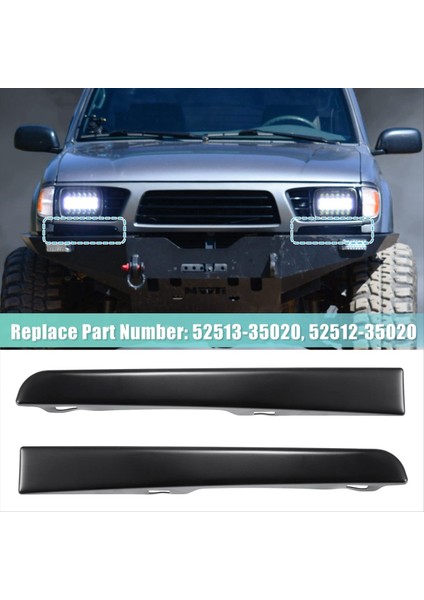 1 Çift Far Alt Trim Tampon Grille Dolgu Trim 52513-35020 52512-35020 Toyota Tacoma Için 4WD 1995-1997 Otomatik Parçalar (Yurt Dışından)
