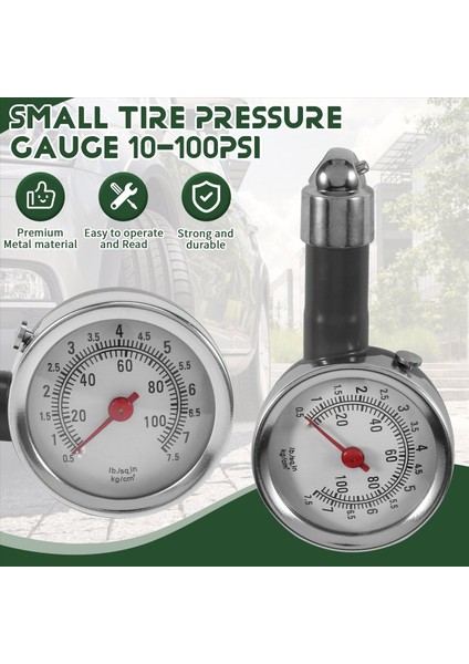 Küçük Lastik Basınç Göstergesi 10-100PSI Motosikletler Arabalar Suv Atv Için Doğru Mekanik Çinko Alaşım Hava Gage (Yurt Dışından) fırsatları