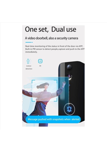 2x Kapı Zili Kamera 1080P Tel Daha Az Kapı Zili Kamera Wifi Ağ Bağlantısı Ses Dönüşümü 2 Yönlü Konuşma (Yurt Dışından) fiyatları