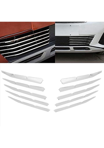 Peugeot 3008 Gt 2016-2020 5008 Gt 2017-2020 Paslanmaz Çelik Araç Ön Tampon Üst + Alt Izgara Trim (Yurt Dışından) modelleri