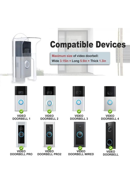 Şeffaf Plastik Kapı Zil Yağmur Kapağı Halka Modelleri Için Uygun Kapı Zili Su Geçirmez Koruyucu Kalkan Video Kapı Zilleri (Yurt Dışından) modelleri