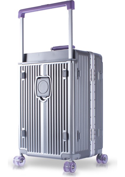 Boxy Pc Policarbon Orta Boy Valiz Silver-Mor modelleri