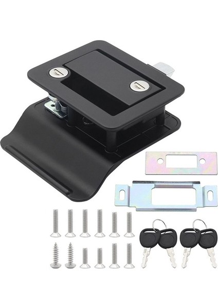Rv Römork Giriş Kapısı Kilidi Rv Kapı Kilidi Yedek Çift Açık Kapı Deadbolt Bilgisayar Anahtar Kapı Kolu Siyah (Yurt Dışından)