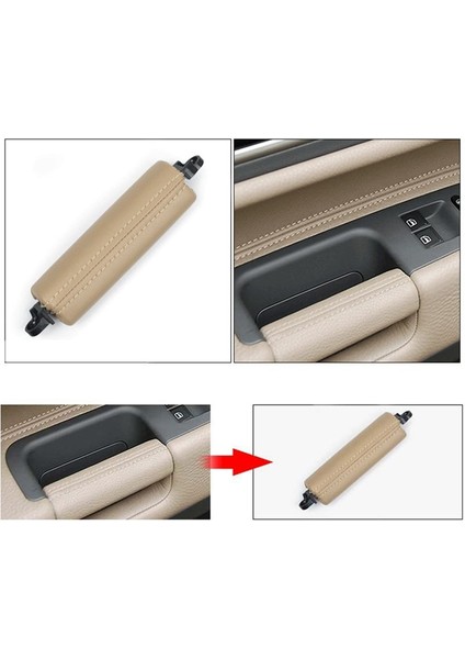 Araba Iç Kapı Sol Sağ Sürücü Çekme Kolu Vw Volkswagen Touareg 2003-2010 (Bej) (Yurt Dışından)