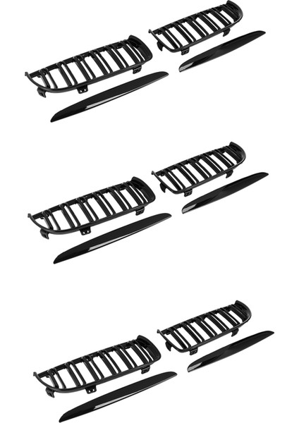 Bmw E90 E91 2005-2008 Için 3x Çift Slat Sport Böbrek Izgara Siyahı (Yurt Dışından)