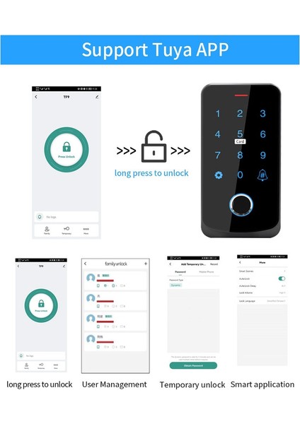 Tuya Uygulama Erişim Kontrolü Klavye Bluetooth Uzaktan Kumanda Rfıd Ic M1 Kart Parmak Izi Erişim Tuş Takımı Tf9-Tuya Siyah (Yurt Dışından) fiyatları