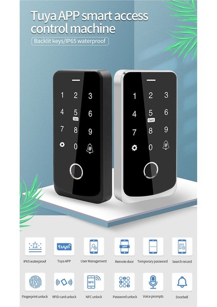 Tuya Uygulama Erişim Kontrolü Klavye Bluetooth Uzaktan Kumanda Rfıd Ic M1 Kart Parmak Izi Erişim Tuş Takımı Tf9-Tuya Siyah (Yurt Dışından) modelleri