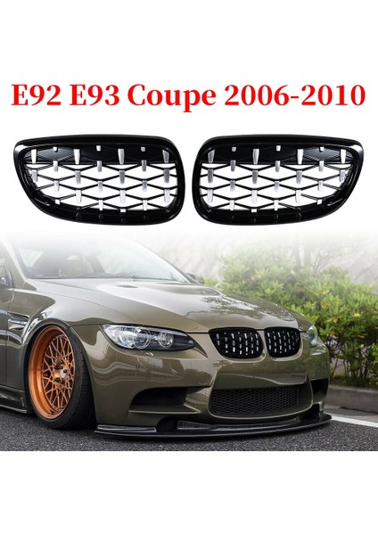 Ön Böbrek Izgarası Ön Kaput Elmas Izgara Için Bmw 3 Serisi E92 E93 E93 Cope 2006-2010 Parlak Siyah+Chrome (Yurt Dışından) fiyatları