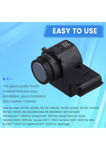 Araba Radar Pdc Park Sensörü 95720-D9500 95720-D3000 Hyundai Tucson Kona Ioniq Kia Niro Optima Sportage 95720-F8000 (Yurt Dışından) indirimleri