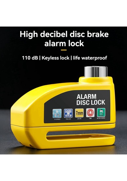 Bisiklet Elektrikli Araç Motosiklet Tekerlek Disk Fren Kilidi Güvenliği Hırsızlık Karşıtı Motosiklet Asma Kilit Disk Kilidi Sarı (Yurt Dışından) fiyatları