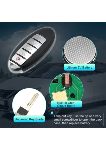 Nissan Altima Için Anahtarsız Giriş Uzak Anahtarı Fob Maxıma Infiniti Q50 Q60 KR5S180144014 S180144310 5 Düğmeler 433MHZ (Yurt Dışından) fırsatları