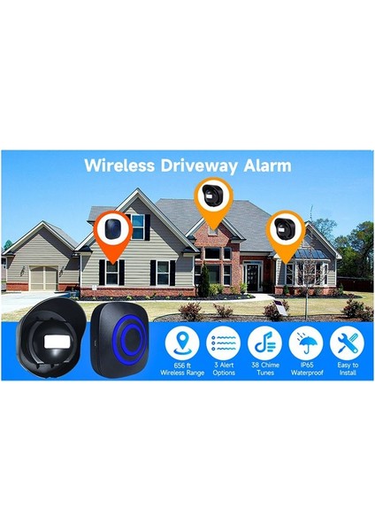 Gate Giriş Ziyaretçi Kapı Zili Zil Uyarısı Alarm AC110-240V Kablosuz Hareket Sensörü Kapı Zili Chime (A) Abd Fiş (Yurt Dışından) indirimleri