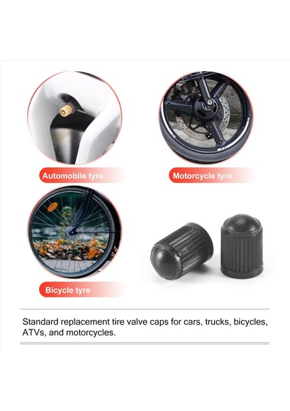 100 - Siyah Plastik Yedek Valf Kapakları Seti Arabalar Kamyonlar Motosikletler Atv Schrader Lastik Kapakları (Yurt Dışından) indirimleri
