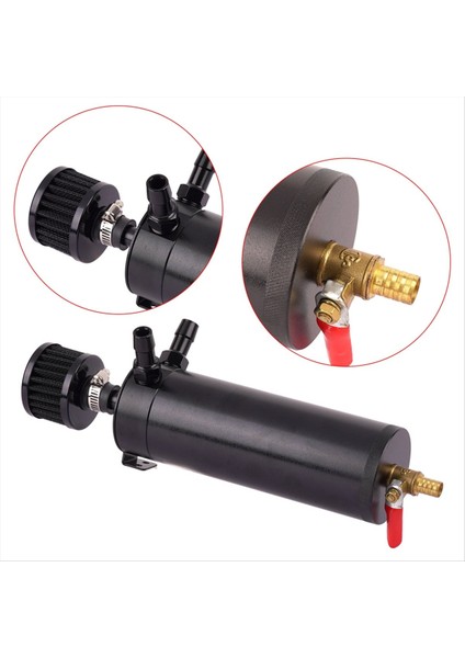 Araç Modifikasyonu Evrensel Havalandırma Yağ Tenceresi 2 Port 500ML Ayırıcı Yağ Deposu Egzoz Gaz Yağı Tenceresi Için Hava Filtresi ile (Yurt Dışından) modelleri