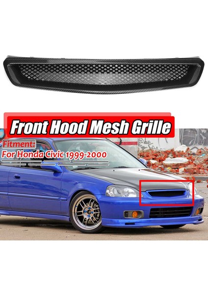 Ek T-R Stil Ön Tampon Hood Fil Grill Grille Honda Civic Ek Cx Dx Ex Hx Lx Tip R 1999-2000 Karbon Fiber Görünüm (Yurt Dışından) modelleri