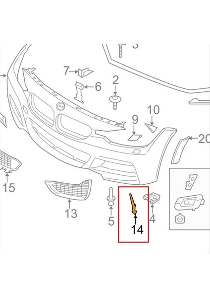 Araba Ön Tampon Bmw F80 M3 F82 F83 M4 Için Alt Giriş Izgarası Sol 51118056599 (Yurt Dışından) fiyatları
