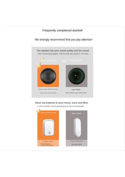 Açık Kablosuz Kapı Zili Su Geçirmez Ev Chime Kiti Uzaktan Ev Bahçesi Self Enerji Üretimi Kapı Zili Ab Takma-B (Yurt Dışından) indirimleri