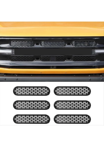 Araba Ön Tampon Radyatör Izgaraları Ford Bronco Için Orta Ağ Izgaraları Kapak 2021-2024 Araba Dış Aksesuarları (Yurt Dışından) modelleri