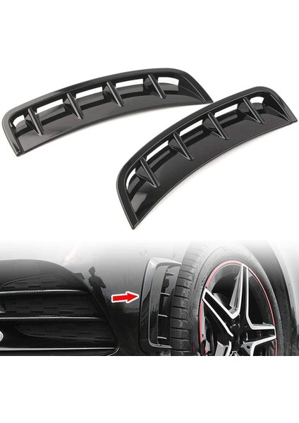 4x Siyah Ön Tekerlek Yan Hava Havalandırma Canards Trim Mercedes-Benz A-Serisi W177 A200 A250 A220 A35 Amg 2019 2020 (Yurt Dışından) fiyatları