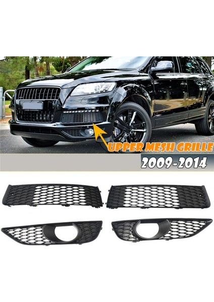 4pcs Ön Tampon Alt Üst Küte Izgarası Sis Izgara Izgara Çerçeve Kapağı Audi Q7 S-Line N/s 2009-2014 4L0807697B 4L0807675C (Yurt Dışından) modelleri