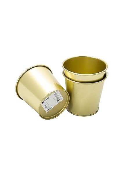 Daidai – Çiçek Saksısı, 9 Cm, Pirinç/altın Renkli Çelik, 3 Adet