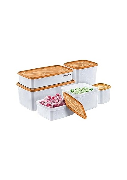 Life Alaska Derin Dondurucu Saklama Kabı 6'lı Set 9.5 Litre - Bpa (Turuncu)