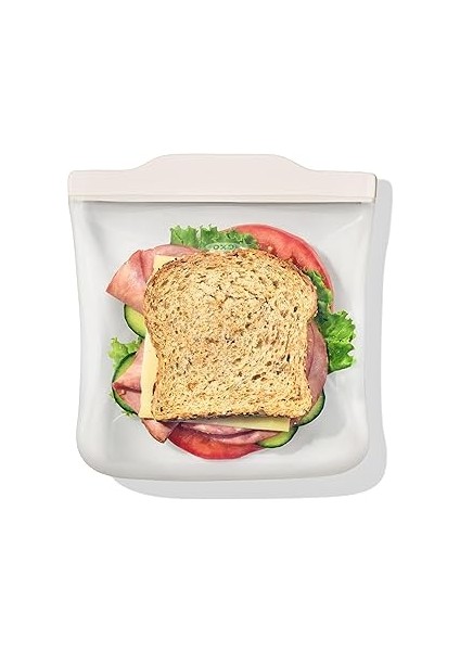 Oxo Good Grips Silicone Reusable Bag Sandwich Bag (28 Oz) - Oat