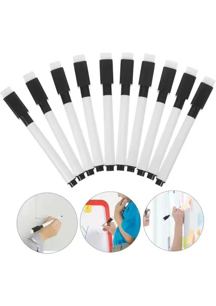 5-50pcs Black Marker Pens Manyetik beyaz tahta kuru silme kalemleri Silgi kapağıyla inşa edilmiş kapak Ofis okul kırtasiye yazma araçları yazma: 5pcs (Yurt Dışından) indirimleri