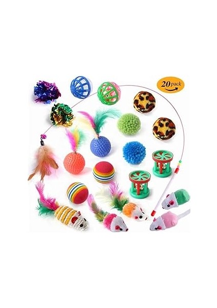 Glipet Oltalı Kedi Oyun Topu Seti 20 Parça