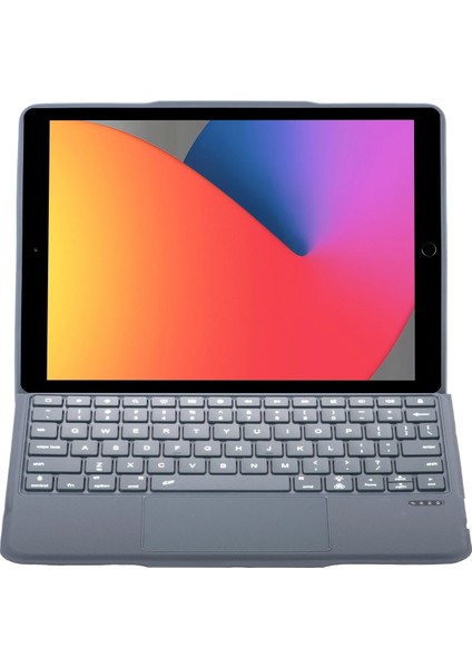 CPT83 T5506D iPad 10.2 (9.nesil) Kılıf Palermo Ledli Klavyeli Standlı Tablet Kılıfı - Siyah