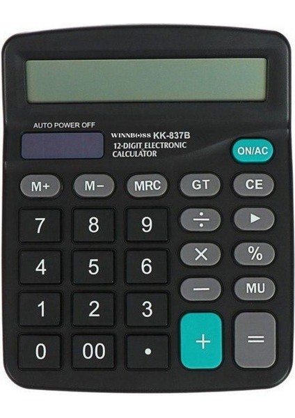 Standart Fonksiyonlu 12 Haneli Geniş LCD Ekran,pill Masaüstü Hesap Makinesi (5389)