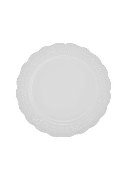 New Year 24 Rölyefli Pasta Tabağı 21 cm Beyaz