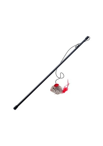 Busstier Peluş Hayvan Figürlü Sesli Kedi Oltası Oyuncağı - Eğlenceli ve Hareketli Peluş Kedi Oyunca