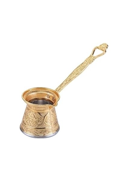 Kosova 5 Zamak Döküm Kahve Cezvesi 4-5 Kişilik Altın Rengi