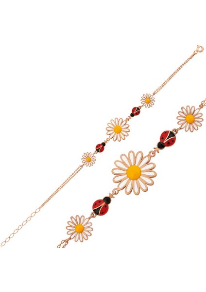 925 Ayar Gümüş Rose Uğur Böcekli Bileklik T4254 (945945) fiyatları