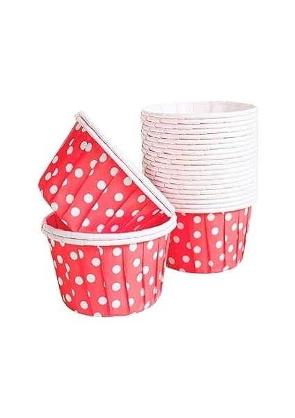 Kullan At Market Kırmızı Puantiyeli Muffin-Kek Kapsülü 25'li