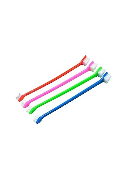 Kyrotech 4’lü Çift Taraflı Kedi ve Köpek Diş Fırçası Seti – Uzun Saplı, Ergonomik, Yumuşak Kıllı, E
