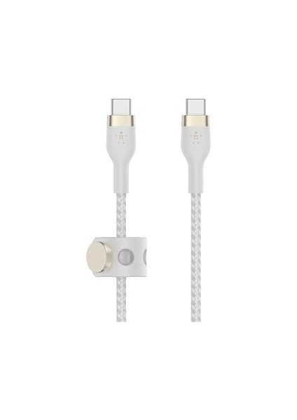 Belkin Boostcharge Flex Örgülü USB C Tipi - C Kablosu (1m/3,3ft), Usb-If Sertifikalı Güç Dağıtı