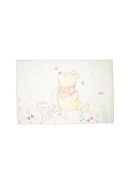 Taç Winnie The Pooh Baby Lisanslı Karakter BASKILI%100 Polyester Halı, Çok Renkli, 80X120 cm
