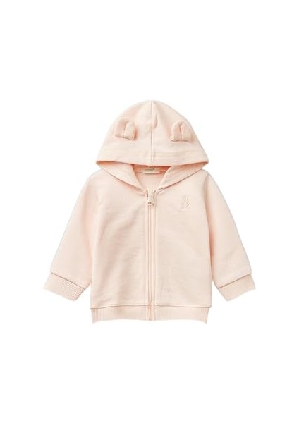United Colors Of Göğsü Tavşan Logosu Işlemeli Kapüşonu Kulaklı Sweatshirt Sweatshirt Bebek