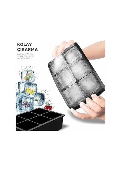 Buz Kalıbı Kare Çok Amaçlı Buz Küpü Kalıbı | | Kare Buz Küpü Kasesi 6 Bölmeli | Kolay Serbest Bırak